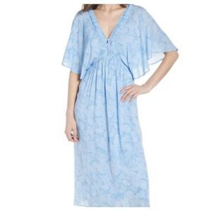 Hinge Kimono Sleeve Midi
Dress Blue size xs
